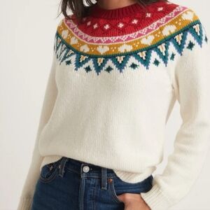 Tuckernuck Marine Layer Rainbow Fairisle  Alpine Sweater SZ S NWOT